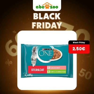 PURINA ONE STERILCAT s morkou a zelenými fazuľkami v šťave, s lososom a mrkvou v šťave, 4 x 85 g