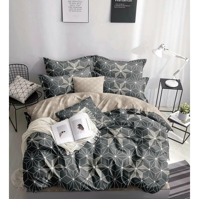 Textilomanie bavlna obliečky THALIA sivo-béžové 70x90 140x200