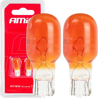 Amio Halogenové žárovky T15 WY16W W2.1x9.5d 12V 2 ks