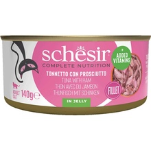 Schesir Cat C&B Wet Adult Tuniak so šunkou v želé 140 g
