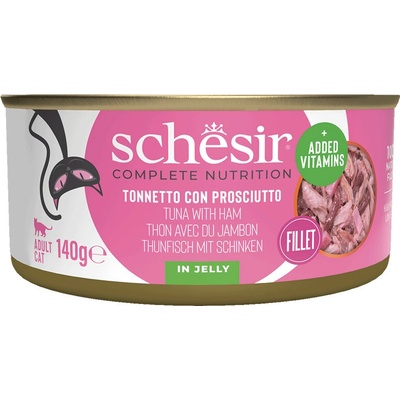 Schesir Cat C&B Wet Adult Tuniak so šunkou v želé 140 g