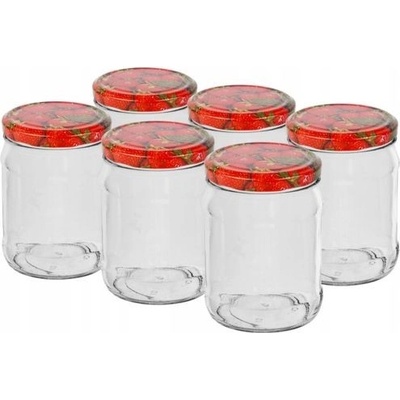 Browin Skleněná zavařovací sklenice se šroubovacím uzávěrem 6ks x 500ml