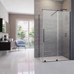 Radaway Правоъгълна душ кабина с плъзгаща врата Radaway Furo KDJ 120x100, профил черен мат, дясно (10104622-54-01R+10110580-01-01+10113100-01-01)