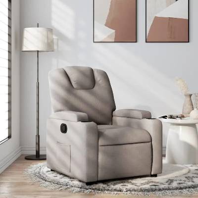vidaXL 372373 Polohovací taupe textil