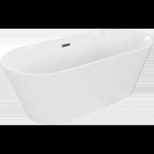 Mexen Flavia самостоятелна вана 170 x 75 cm, бяла, преливник gun gray четкан - 54031708000-66 (54031708000-66)