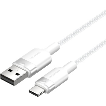 Vention USB-A 2.0/M - USB-C/M, 1 м, (бял, 3A), кабел
