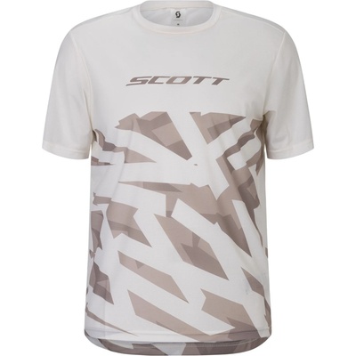 Scott Мъжка фланелка с къс ръкав за колоездене Scott Tee Vertic Lt S/S Cycling jersey - Cotton White - размер XXL (056-4080-0215)