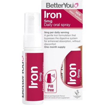 BetterYou Iron 5 Daily Oral Spray, Železo, Orální sprej, 25 ml
