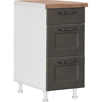 Matis Кухненски шкаф долен с три чекмеджета contempo d40 3f сив