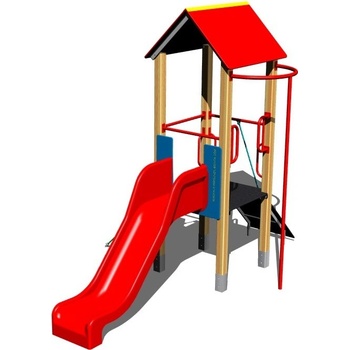 Playground System sestava se skluzavkou a šplh tyčí 4U138D10