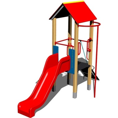 Playground System sestava se skluzavkou a šplh tyčí 4U138D10