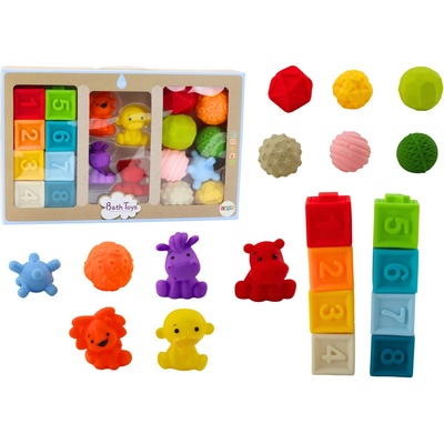 LEAN TOYS Mäkké vzdelávacie bloky v tvare zvierat 20 kusov
