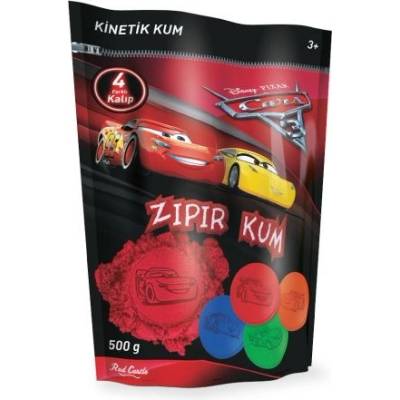 Eren - Кинетичен пясък с 4 лицензирани формички - Колите 3 - Червен - 500 г (ZKP 500-51-P)