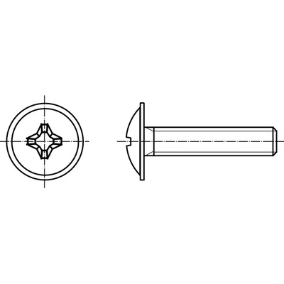 PROFISTYL DIN 967 šroub s okrasnou půlkulatou hlavou a límcem, s křížovou drážkou pozink Varianta: DIN 967 šroub okrasný s límcem ZB M04x012