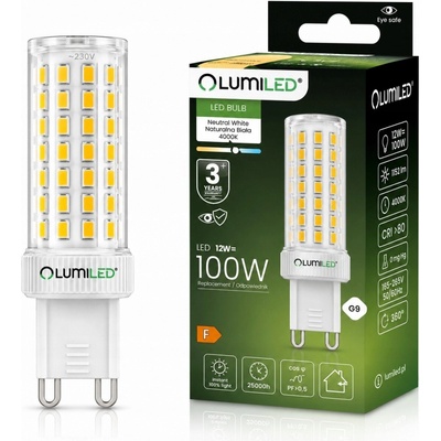 Lumiled LED žiarovka G9 kapsula 12W = 100W 1152lm 4000K Neutrálna 360°