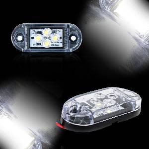  Бял led Габарит, Маркер, 4 smd Диода - 12v
