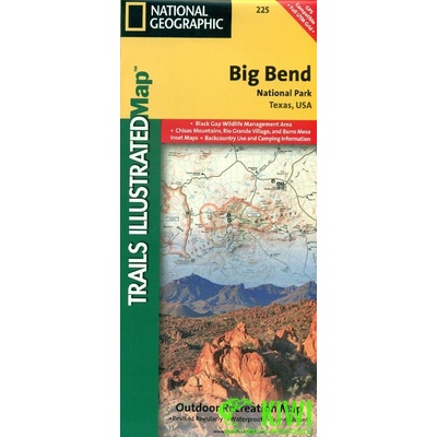 Big Bend národní park Texas turistická mapa GPS komp. NGS