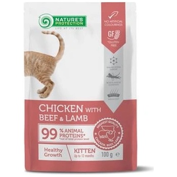 Nature's Protection Cat Kitten Chicken Beef and Lamb 100 g