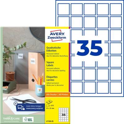 Avery-Zweckform L7120-25 QR kódů 35 x 35 mm papír bílá 875 ks