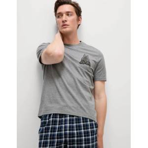Marks & Spencer Домашен топ от чист памук с графичен печат на мече Marks & Spencer сива Marks & Spencer | Siv | МЪЖЕ | S