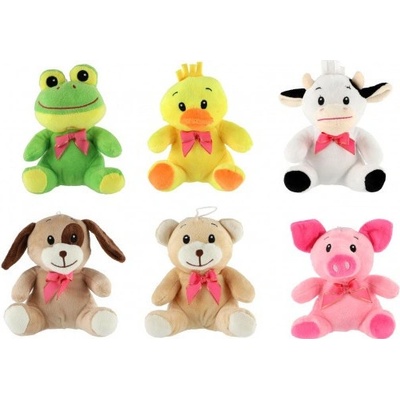 Teddies Zvieratko sediace s mašľou 6 druhov 0+ 16 cm