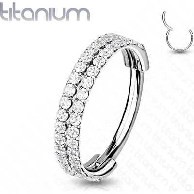 Šperky4U Kruh se zirkony helix cartilage tragus piercing titan TIT1129ST-1208
