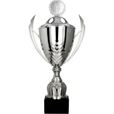 Kovový pohár s poklicí Stříbrný 40 cm 14 cm