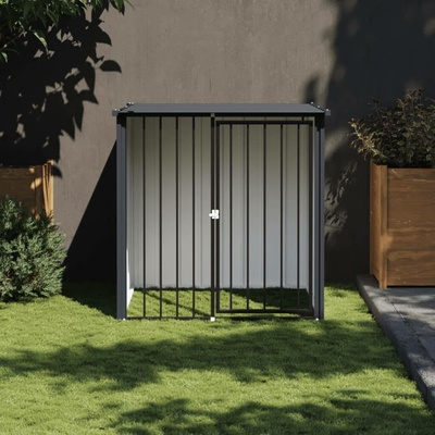 vidaXL Psí bouda se střechou černá 110 x 103 x 109 cm pozinkovaná ocel 9799.172347 – Zboží Dáma