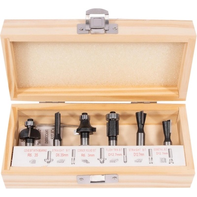 Sada fréz na dřevo 6ks - stopka 8mm STAVTOOL