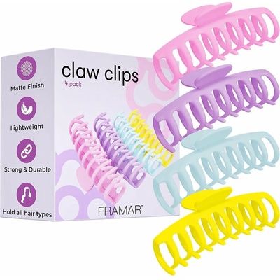 Framar Claw Clips 4 ks, Pastel