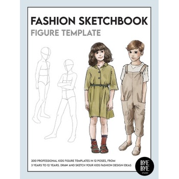Bye Bye Studio Fashion Sketchbook Kids Figure Template | Bye Bye Studio