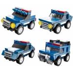 LEAN Toys Police Vehicles Friction Drive Construction Blocks Set