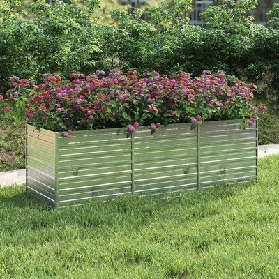 VidaXL Květináč 240 x 80 x 77 cm kov stříbrný