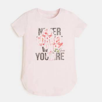 Image 1 of GUESS Удължена тениска с къс ръкав в бледо розово за момиче Guess