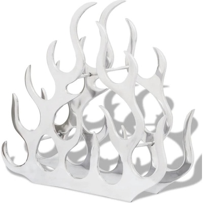 vidaXL Hliníkový stojan na víno 11 lahví, stříbrný 242332