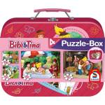 Schmidt Spiele - Puzzle 4v1 Bibi a Tina v plechovom kufríku - 100 piese