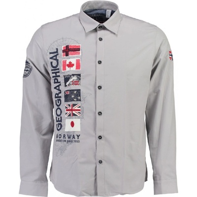 Geographical Norway pánská košile Zerabati dlouhý rukáv 100 šedá