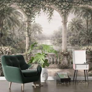 Art Gift Decor Фототапет тропическа тераса с арки