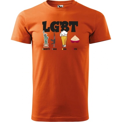 Sablio tričko s potlačou LGBT oranžové
