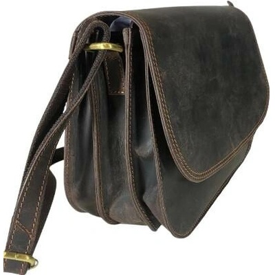 Casablanca 837 tmavě hnědá damska crossbody kabelka z broušené kůže