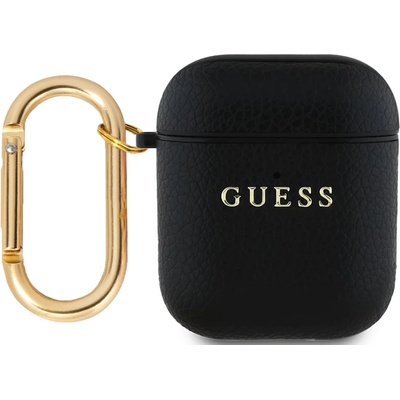 Guess PU Grained Classic Logo калъф за AirPods 1/2 черен (GUA2PGUGMK)