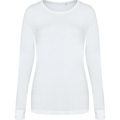 Just Ts Dámské tričko s dlouhým rukávem Tri-blend solidní bílá
