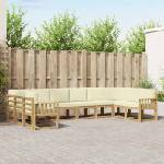 vidaXL Комплект дивани за открито 10 бр. Бяло и кремаво (3388284)