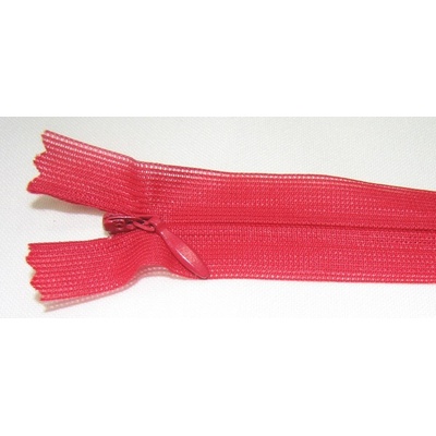 Zips krytý nedeliteľný 25cm červený