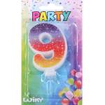 Wiky Парти свещ номер 9 Звезди (017514)