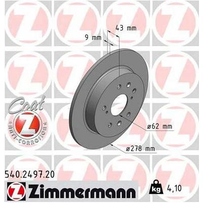 Brzdový kotúč (cena za 1ks) ZIMMERMANN 540.2497.20