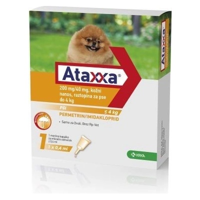 Ataxxa Spot-on pro psy do 4 kg S 200 / 40 mg 1 x 0,4 ml