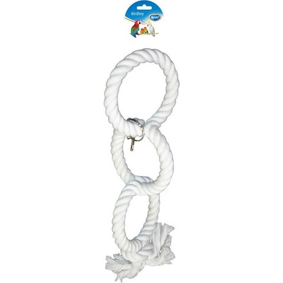 Duvo+ Lano se 3 smyčkami pro papoušky 43 cm