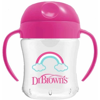 Dr. Brown's Преходна чаша с мек накрайник Dr. Brown's - 180 ml, Pink (72239303382)