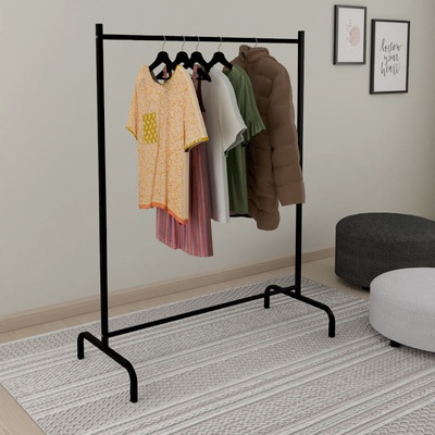 TopMebel Метална закачалка за под Silman TopMebel в черен цвят 104x48x137cm
